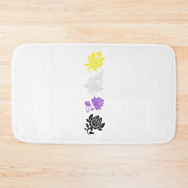 Item preview, Asian Flower Art Non Binary. Nonbinary Pride designed and sold by Subtle Pride Shop.