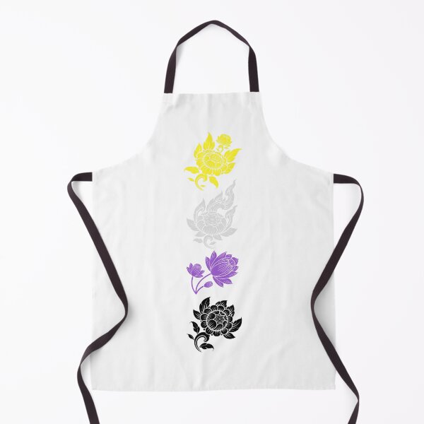 Item preview, Asian Flower Art Non Binary. Nonbinary Pride designed and sold by Subtle Pride Shop.