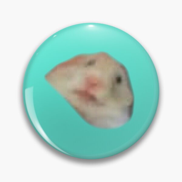 Item preview, low quality hamster sticker button cute designed and sold by tree-huggrs.