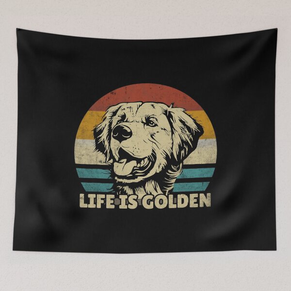 Item preview, Life Is Golden Golden Retriever Hund Retro Vintage designed and sold by SkylerKason.