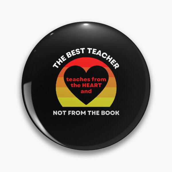 Artikelvorschau, Der beste Lehrer lehrt von Herzen Schwarz und Orange Best Teacher Design entworfen und verkauft von BestTeacher.