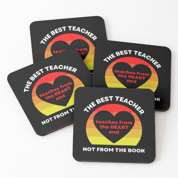 Artikelvorschau, Der beste Lehrer lehrt von Herzen Schwarz und Orange Best Teacher Design entworfen und verkauft von BestTeacher.