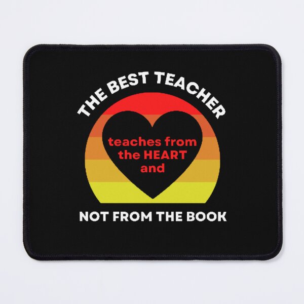 Artikelvorschau, Der beste Lehrer lehrt von Herzen Schwarz und Orange Best Teacher Design entworfen und verkauft von BestTeacher.