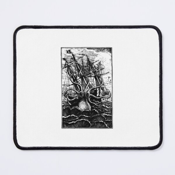 Item preview, Vintage Kraken attacking ship illustration designed and sold by jarettexistence.
