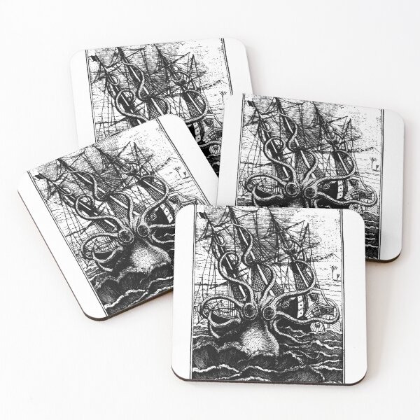 Item preview, Vintage Kraken attacking ship illustration  designed and sold by jarettexistence.