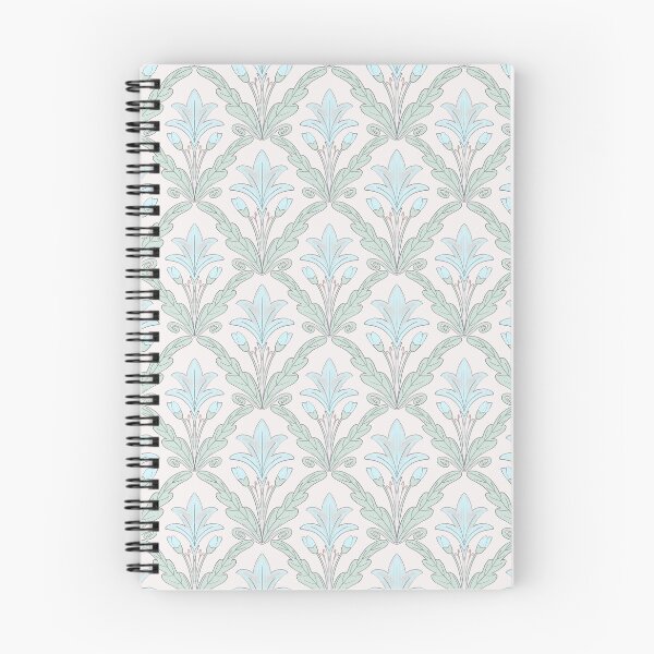 Item preview, Regency style modern floral damask medallion pattern in turquoise and sage  designed and sold by FrancesPoff.