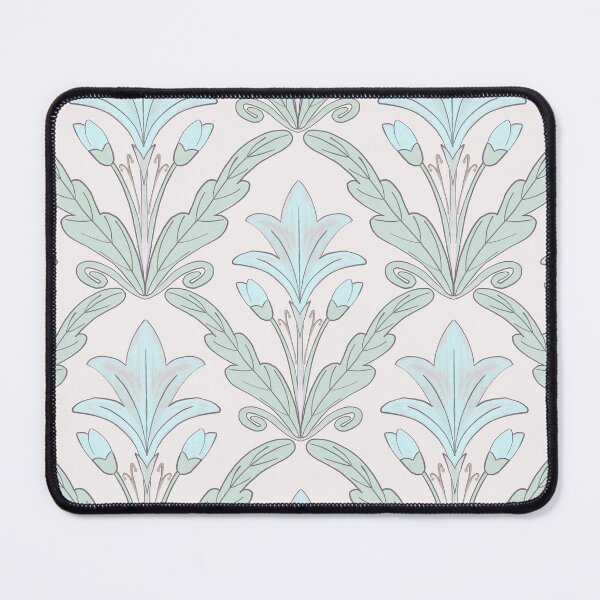 Item preview, Regency style modern floral damask medallion pattern in turquoise and sage designed and sold by FrancesPoff.