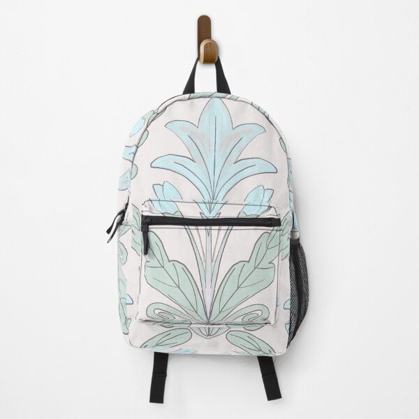 Item preview, Regency style modern floral damask medallion pattern in turquoise and sage designed and sold by FrancesPoff.