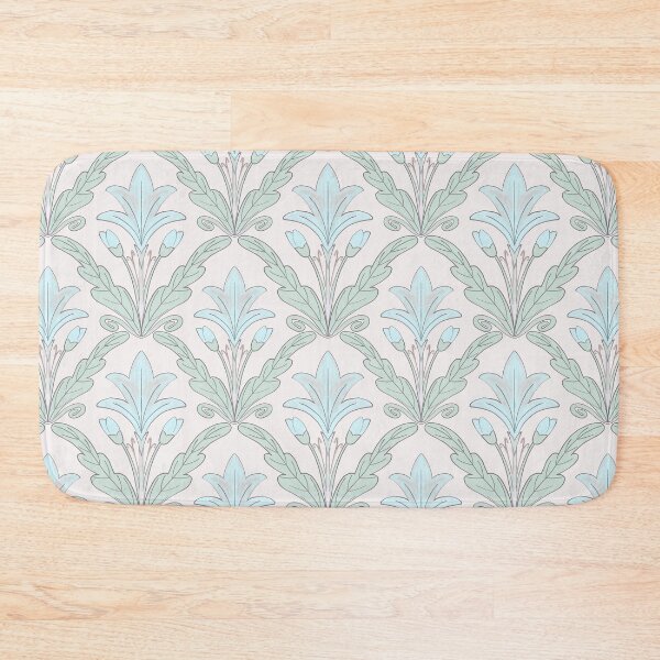 Item preview, Regency style modern floral damask medallion pattern in turquoise and sage  designed and sold by FrancesPoff.