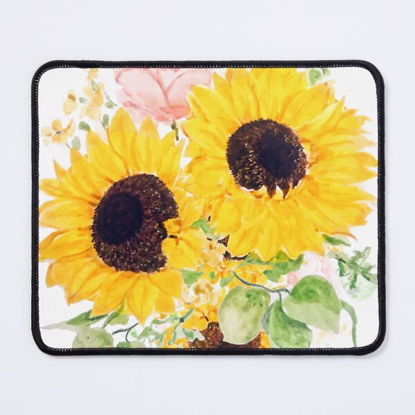 Item preview, hand painted yellow sunflower arrangement watercolor 2020 designed and sold by SelenePaintings .