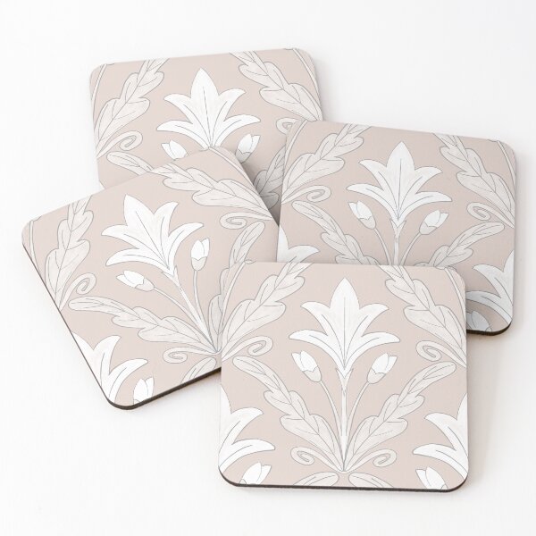 Item preview,  Regency style modern floral damask medallion pattern in neutral taupe beige and cream  designed and sold by FrancesPoff.