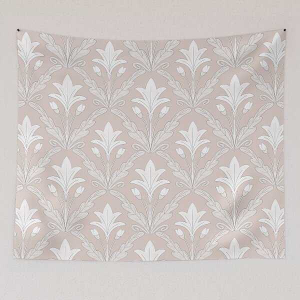 Item preview,  Regency style modern floral damask medallion pattern in neutral taupe beige and cream  designed and sold by FrancesPoff.