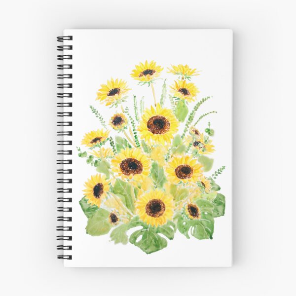 Item preview, hand painted sunflowers and leaves arrangement  designed and sold by SelenePaintings .