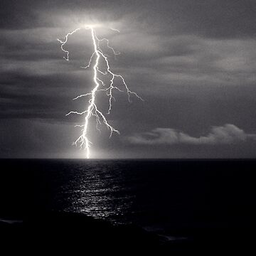 Artwork thumbnail, Dusk lightning over sea by Duncan Waldron