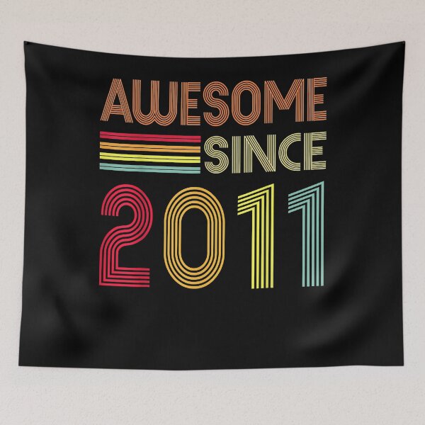 Item preview, Awesome Since 2011 11th Birthday Retro T-Shirt designed and sold by horstfstesa.