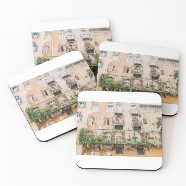 Item preview,  Peach Windows Green plant  Venice & Colorful Italian Architecture designed and sold by anisbbmbrush.