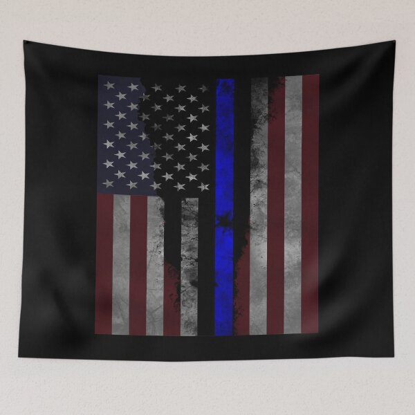 Item preview, Back the Blue Thin Blue Line American Flag Back Print Long Sleeve T-Shirt designed and sold by horstfstesa.