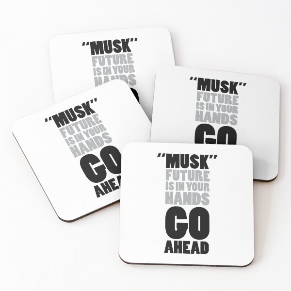 Artikelvorschau, Die Moschus-Zukunft liegt in Ihren Händen Gehen Sie voran Schwarz-graues Typografie-Design entworfen und verkauft von Raju-Creative.