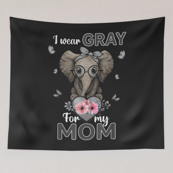 Item preview, I Wear Gray For My Mom Elephant Brain Cancer Butterfly TShirt119 designed and sold by JeffreyMCombs.