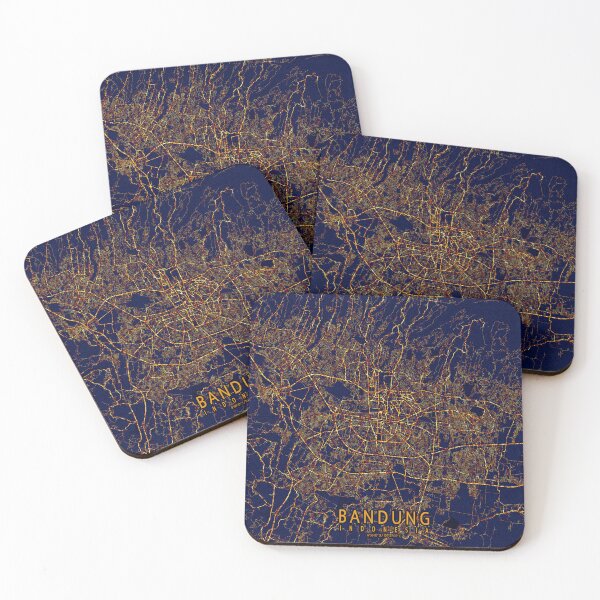 Item preview, Bandung, West Java, Indonesia Map  - City At Night designed and sold by deMAP.