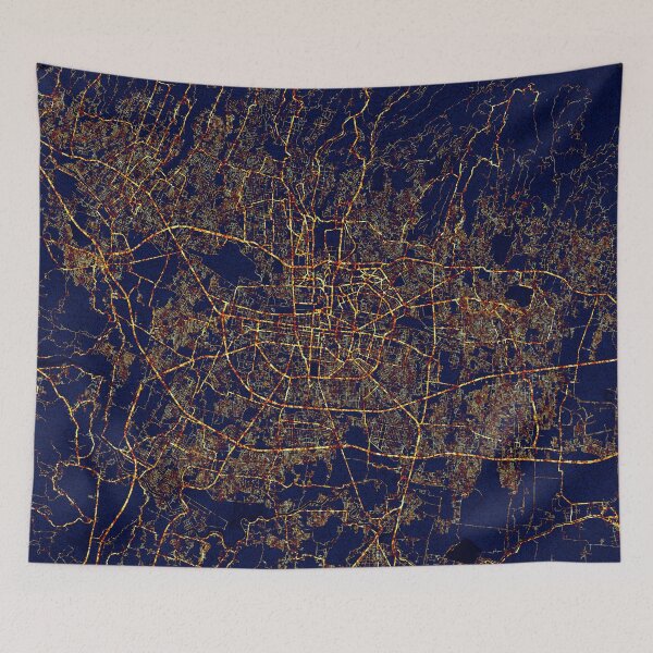 Item preview, Bandung, West Java, Indonesia Map  - City At Night designed and sold by deMAP.