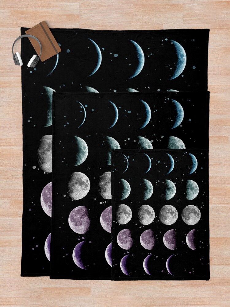 Alternate view of Moon Phase Throw Blanket