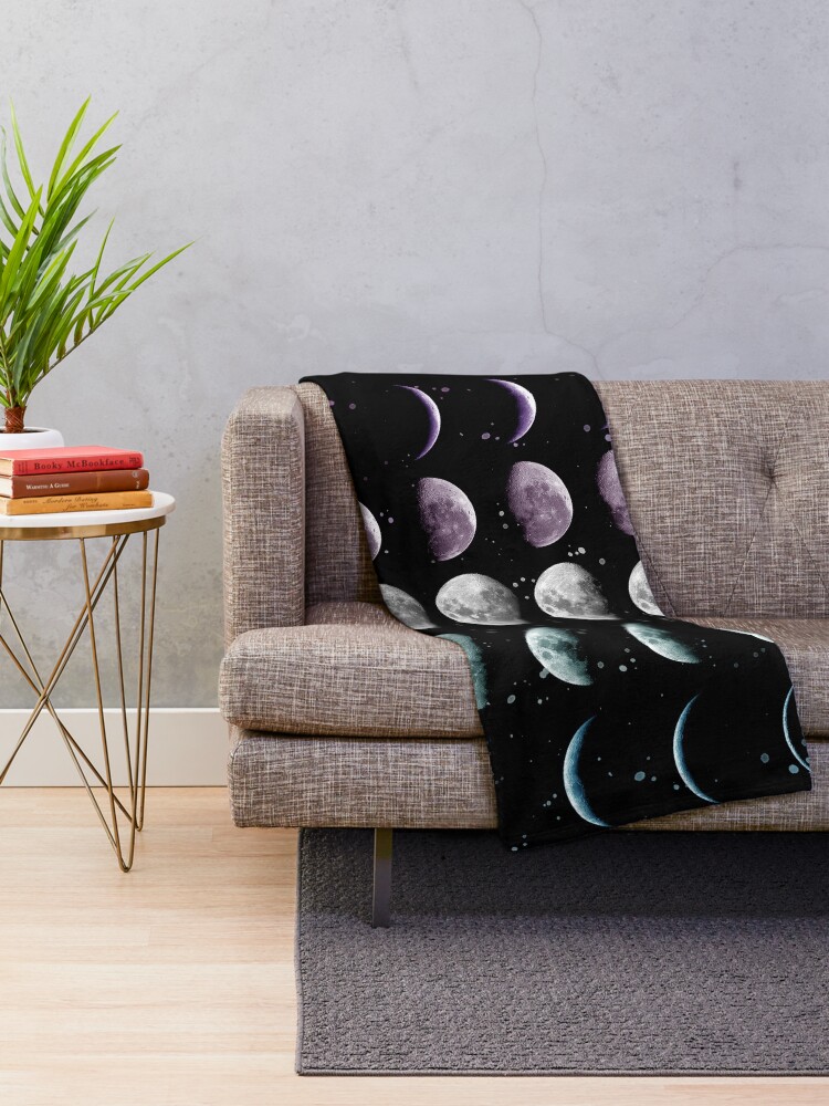 Alternate view of Moon Phase Throw Blanket
