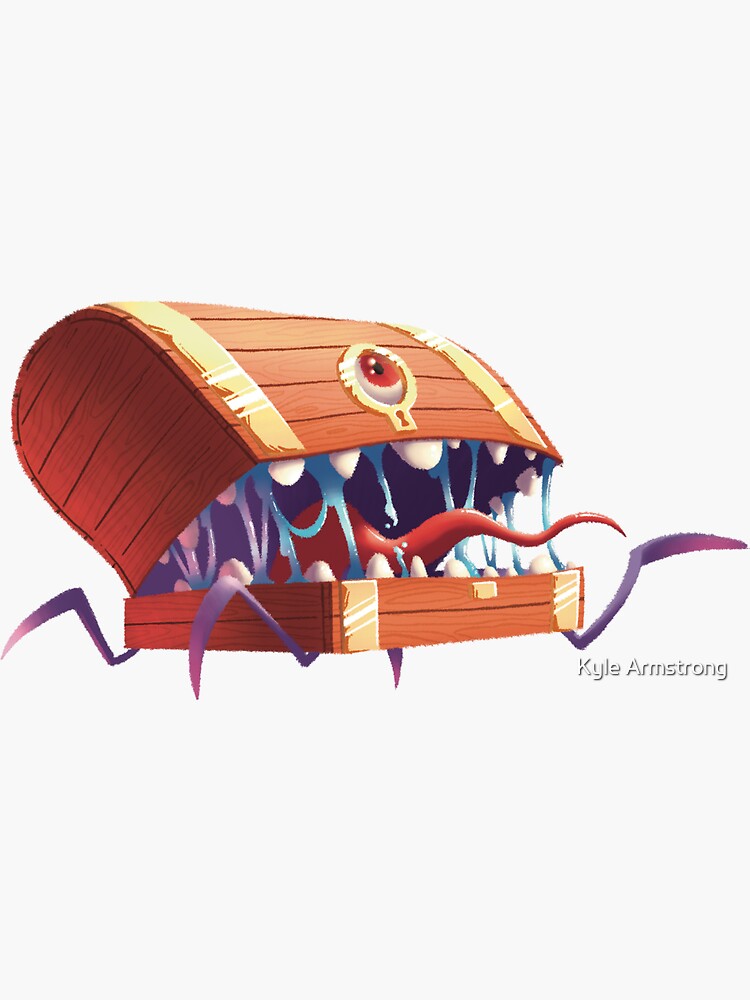 Attack of the Mimic Chest Sticker for Sale by Kyle Armstrong