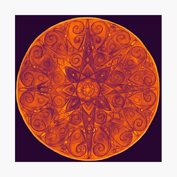 Gold Star Mandala Photographic Print