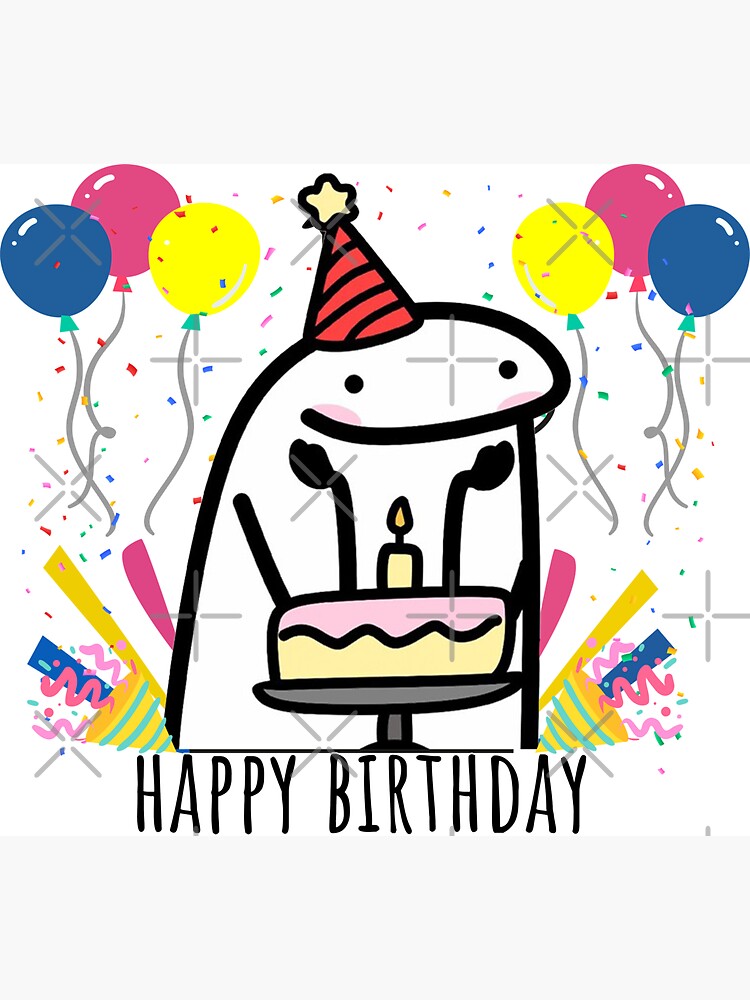 Happy Birthday Flork Meme Funny Cake: vetor stock (livre de