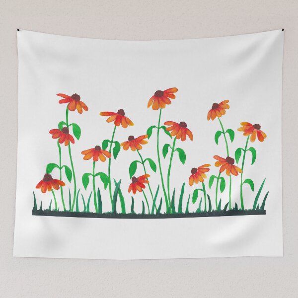 Item preview, Ink - Fluffy cone flowers (cut-out version) designed and sold by Karolien Kenis.