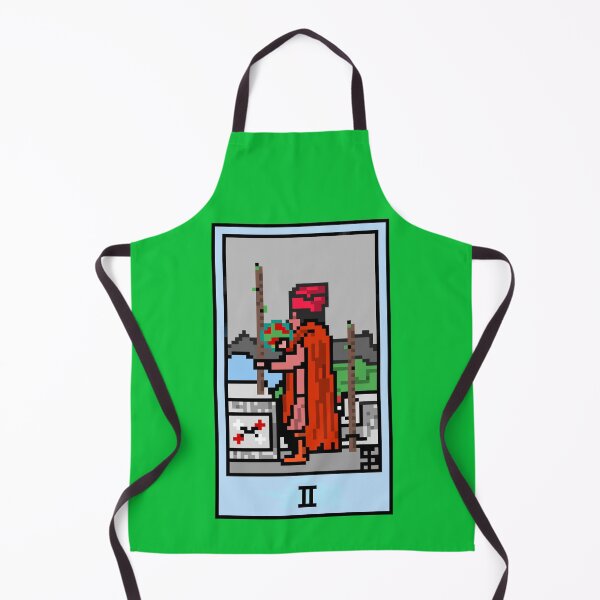 Item preview, Wait, is this pixel art tarot? Green - Minor Arcana 'Two  of Wands' (Design for T-shirt, stickers and other accessories) designed and sold by Pixel Waite.