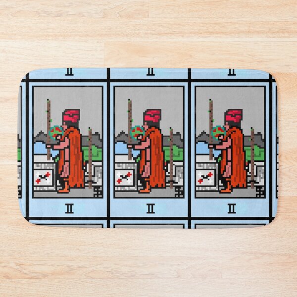 Item preview, Wait, is this pixel art tarot? Green - Minor Arcana 'Two  of Wands' (Design for T-shirt, stickers and other accessories) designed and sold by Pixel Waite.