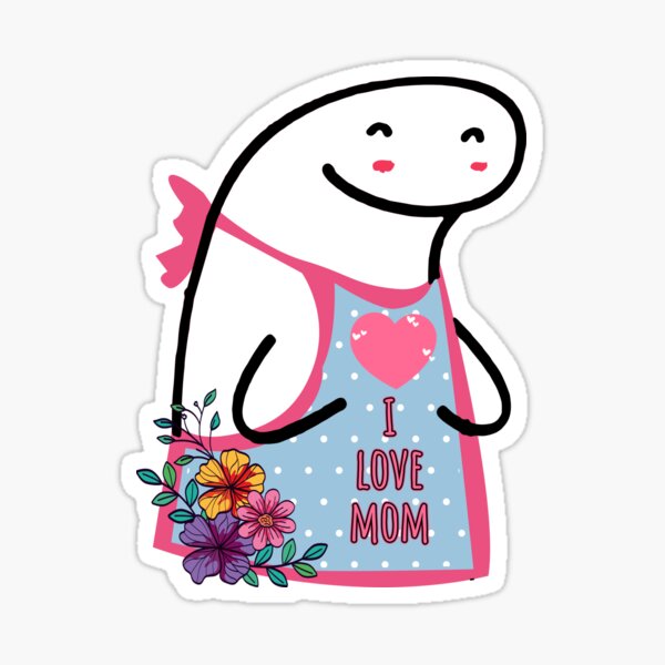 Pegatina Flork I Love Mom De Utopiaxd Redbubble 
