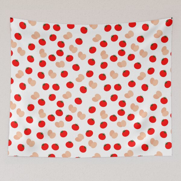 Item preview, Red cute tomatos and eggs pattern designed and sold by Cheni-Yathri.