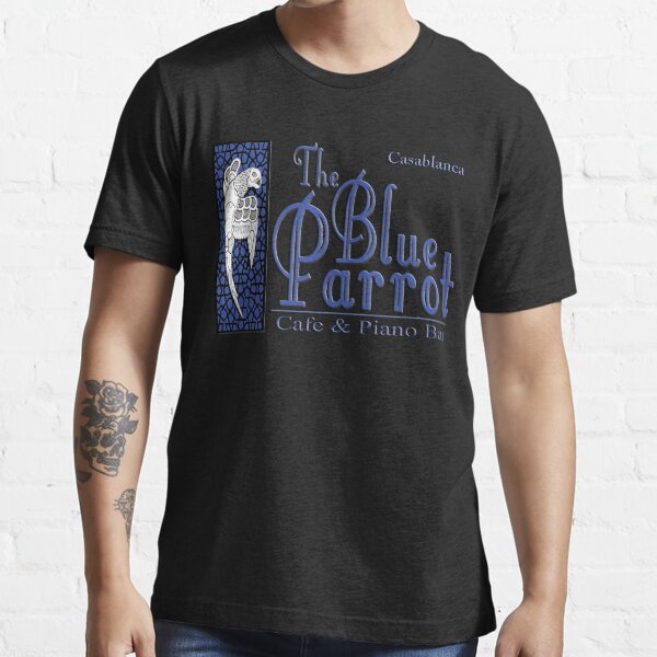 Vista previa del artículo con la obra «Casablanca el loro azul camiseta esencial», diseñado y vendido por antionne2133.