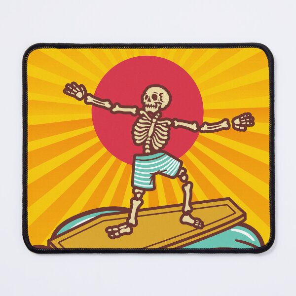 Item preview, Surfing Skeleton on Coffin Surfboard: Japanese Inspired Sunset 4 designed and sold by OutofFocusShop.
