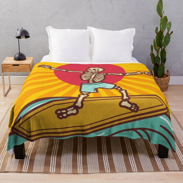 Item preview, Surfing Skeleton on Coffin Surfboard: Japanese Inspired Sunset 4 designed and sold by OutofFocusShop.