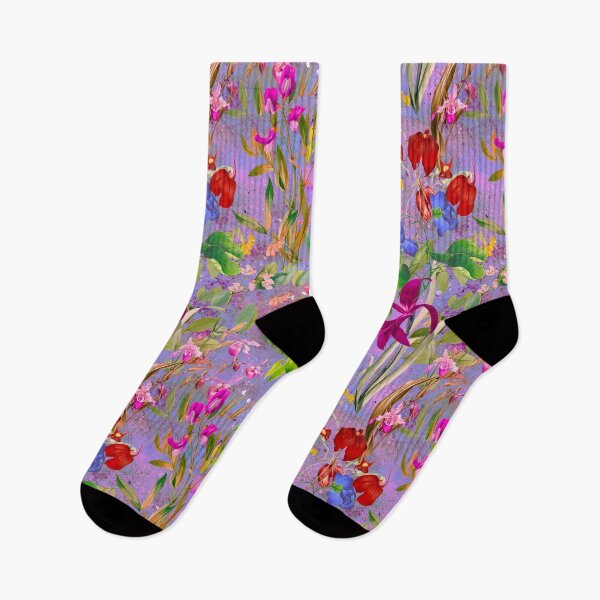 Item preview, Floral blooms and flowers exotic garden, roses and flowers, botanical pattern, flowers illustration, plants pattern, purple floral designed and sold by ZeinabTaha.