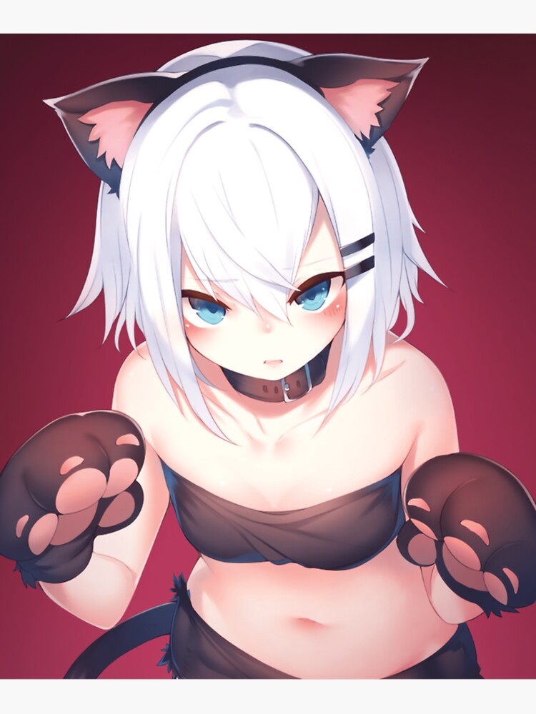 Kawaii Anime Girl Lewd Neko Catgirl Waifu Material Klassiker Sticker