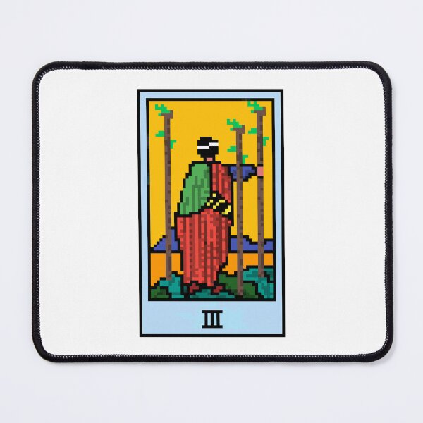 Item preview, Wait, is this pixel art tarot? White - Minor Arcana 'Three of Wands' (Design for T-shirt, stickers and other accessories) designed and sold by Pixel Waite.