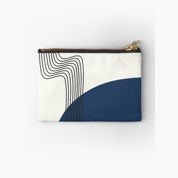 Item preview, Mid century modern line pattern in blue designed and sold by CherieTree.