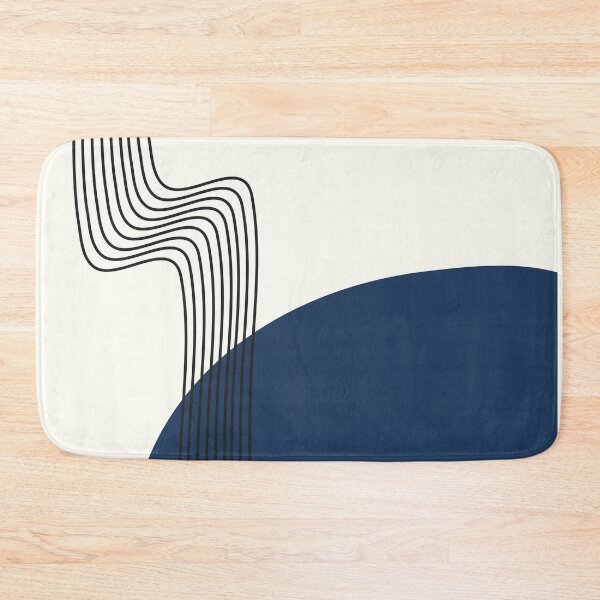 Item preview, Mid century modern line pattern in blue designed and sold by CherieTree.