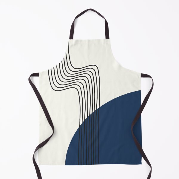 Item preview, Mid century modern line pattern in blue designed and sold by CherieTree.