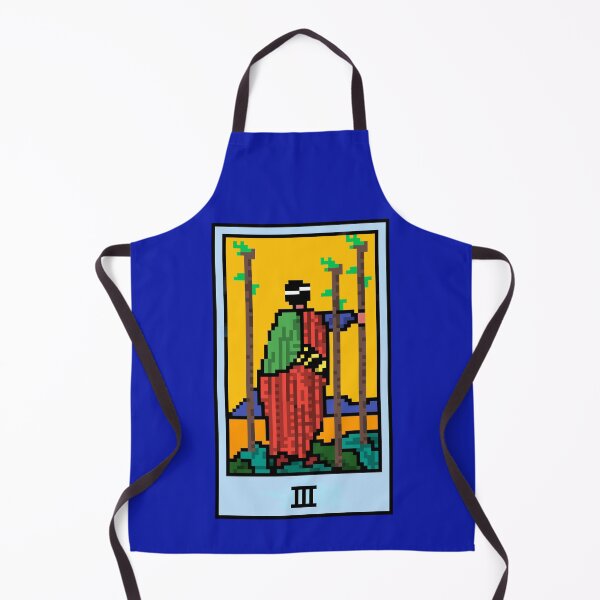 Item preview, Wait, is this pixel art tarot? Blue - Minor Arcana 'Three of Wands' (Design for T-shirt, stickers and other accessories) designed and sold by Pixel Waite.