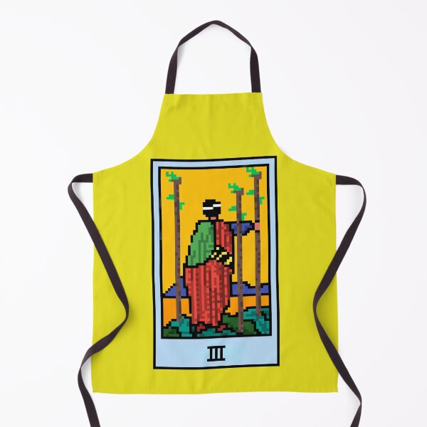 Item preview, Wait, is this pixel art tarot? Yellow - Minor Arcana 'Three of Wands' (Design for T-shirt, stickers and other accessories) designed and sold by Pixel Waite.