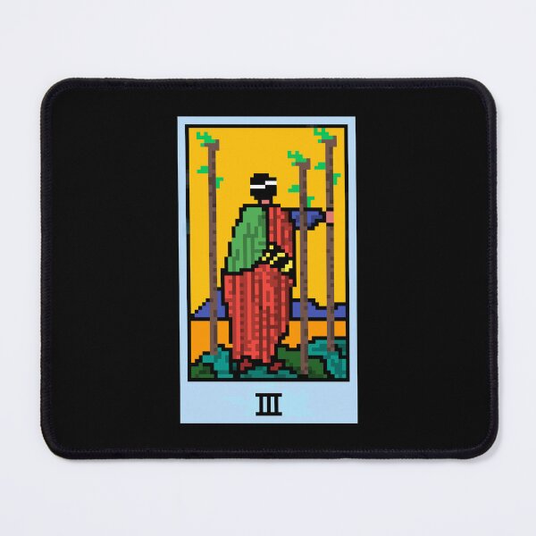 Item preview, Wait, is this pixel art tarot? Black - Minor Arcana 'Three of Wands' (Design for T-shirt, stickers and other accessories) designed and sold by Pixel Waite.