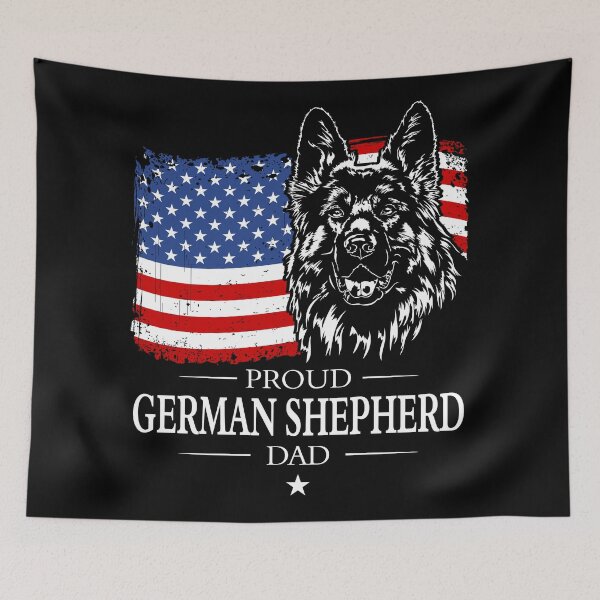 Item preview, German Shepherd Dad American Flag Patriotic Dog designed and sold by dogarts.