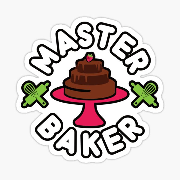 "Master Baker Minimal Chocolate Cake " Sticker for Sale by PanosTsalig