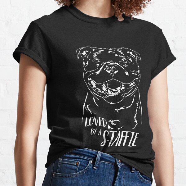 Item preview, Loved by a Staffie Staffordshire Bull Terrier Dog Quote designed and sold by dogarts.